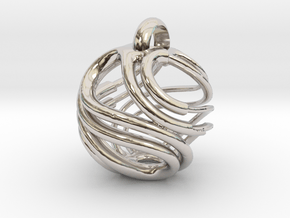Swirl Earring and/or Pendant  in Rhodium Plated Brass: Small