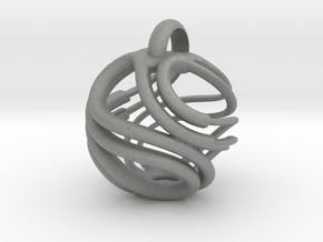Swirl Earring and/or Pendant  in Gray PA12: Medium