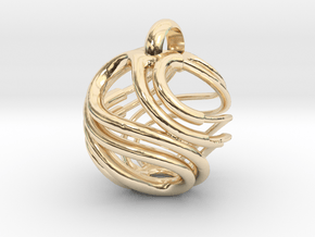 Swirl Earring and/or Pendant  in 14k Gold Plated Brass: Large