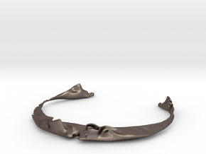 Abstract Necklace in Polished Bronzed-Silver Steel: Large
