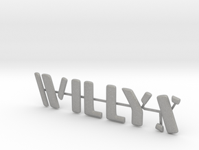 Willys Jeep Stamped look individual letters,6.5" in Aluminum