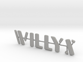 Willys Jeep Stamped look individual letters,4.4" in Aluminum