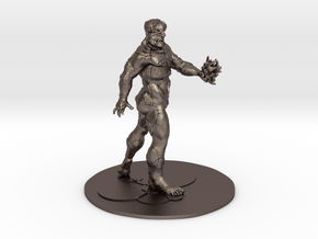 PROMETHEUS WITH ARMOR  in Polished Bronzed-Silver Steel