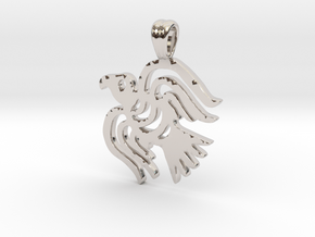 Raven [pendant] in Rhodium Plated Brass