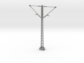 Catenary mast with double arms 78 mm - (1:32) in Gray PA12