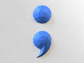 Low Poly Wall Art: Semicolon (Processed Plastic) in Blue Processed Versatile Plastic