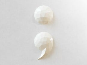 Low Poly Wall Art: Semicolon (Smooth Plastic) in White Smooth Versatile Plastic