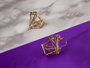 Trussed Earrings in Polished Brass