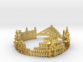 Dresden Skyline -Cityscape Ring in Polished Brass: 13 / 69