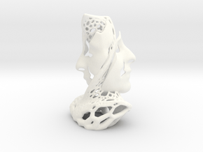 Two Faces in a Voronoi Tree (1st Edition) in White Smooth Versatile Plastic: Small