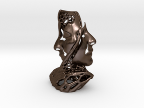 Two Faces in a Voronoi Tree (1st Edition) in Polished Bronze Steel: Small