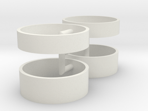 1/600 H-Klasse Triple Turret Barbettes (4x) in White Natural Versatile Plastic