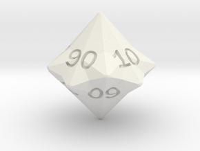 Star Cut D10 (tens) in White Natural Versatile Plastic