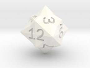 Star Cut D12 (rhombic) in White Smooth Versatile Plastic