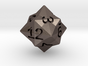 Star Cut D12 (rhombic) in Polished Bronzed-Silver Steel