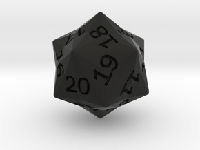 Star Cut D20 (spindown) in Black Smooth Versatile Plastic: Small