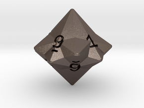 Star Cut D10 (ones) in Polished Bronzed-Silver Steel
