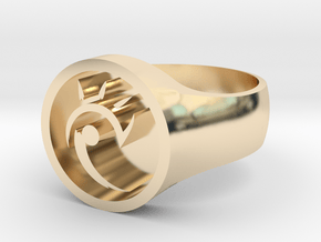 Gwendolyn’s Wartlop Glyph Large Face Ring in 14k Gold Plated Brass: 5 / 49