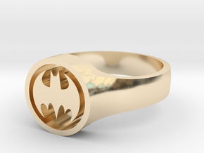 Batman Ring (Small) in 14k Gold Plated Brass: 5 / 49