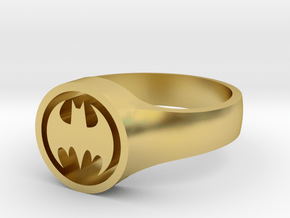Batman Ring (Small) in Polished Brass: 5 / 49