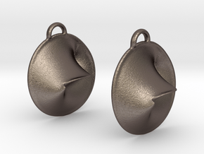 Obscure Circular Earrings (2nd Edition) in Polished Bronzed-Silver Steel