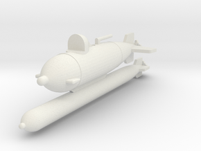1/144 dolphin German Mini submarine in White Natural Versatile Plastic: Medium