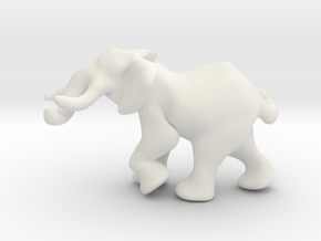 Elephant 4" tall in White Natural Versatile Plastic
