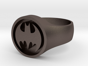 Batman Ring (Large) in Polished Bronzed-Silver Steel: 5 / 49