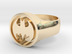 Batman Ring (Large) in 14k Gold Plated Brass: 5 / 49