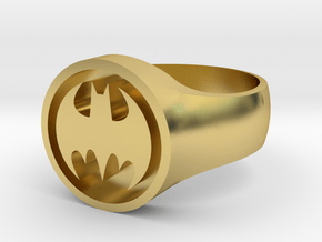 Batman Ring (Large) in Polished Brass: 5 / 49