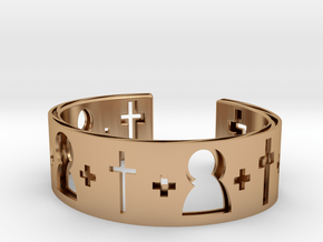 Cross bracelet in Polished Bronze