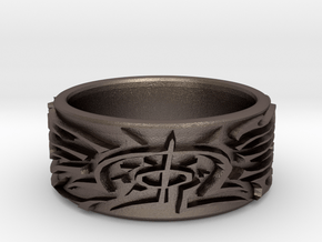 Eldritch Ring - Finger - Size 10ish in Polished Bronzed Silver Steel