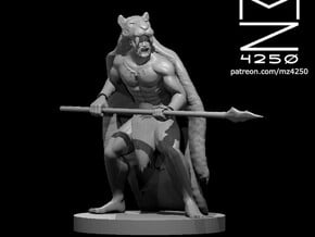 Tribal Warrior Male in Tan Fine Detail Plastic