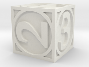 Circle Theme d6 in White Natural Versatile Plastic