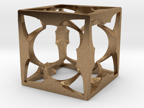 Menger Cube small 30mm in Natural Brass