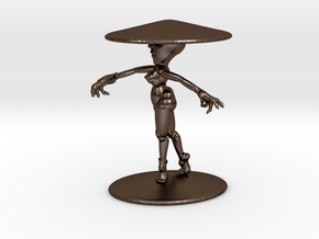 Girl With Hat 4''  in Polished Bronze Steel