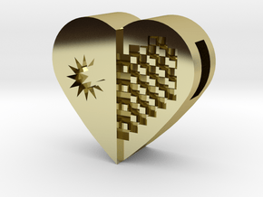 cyber heart stud in 18K Yellow Gold: Small