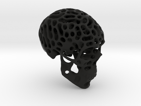 Skull - Reaction Diffusion Sculpture in Black Smooth Versatile Plastic