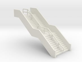 N Scale Station Stairs H30mm v2 in White Natural Versatile Plastic