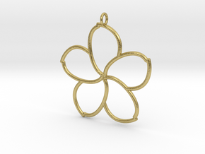 Plumeria obtusa pendant in Natural Brass