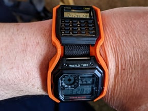 Watch Surround AE-1200WH-1AV and CA53W-1 in Orange Processed Versatile Plastic