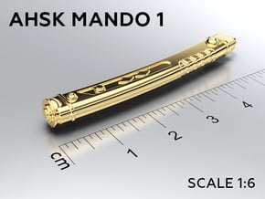AHSK MANDO 1 keychain in Natural Brass: Medium