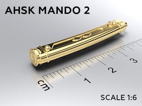 AHSK MANDO 2 keychain in Natural Brass: Medium