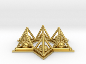 Crystal Merkaba Stargate in Polished Brass
