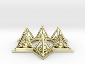 Crystal Merkaba Stargate in 14k Gold Plated Brass