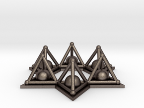 Crystal Merkaba Stargate in Polished Bronzed Silver Steel