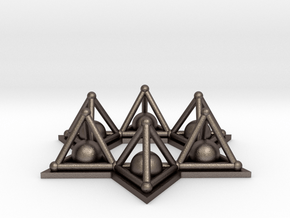 Crystal Merkaba Stargate in Polished Bronzed Silver Steel
