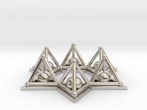 Crystal Merkaba Stargate in Rhodium Plated Brass