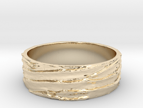 sandwaves Ring Size 7 in 14k Gold Plated Brass