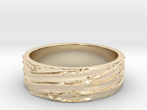 Sand Waves Ring Size 7 in 14k Gold Plated Brass